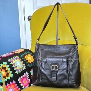 Maxx New York Black Leather Bag